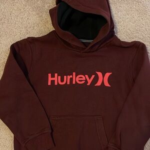 Hurley Maroon Hoodie with Red Logo